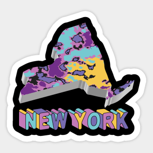 New York State Abstract Art Sticker